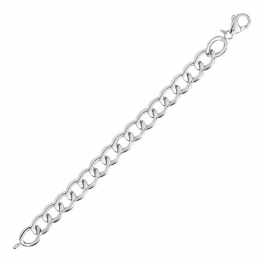 Polished Twisted Oval Link Bracelet in Sterling Silver Bracelets Angelucci Jewelry   