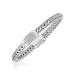 Sterling Silver Weave Motif Bracelet with White Sapphire Accents Bracelets Angelucci Jewelry   