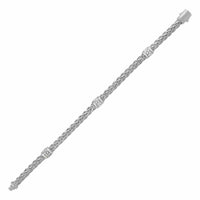 Thumbnail for Polished Woven Rope Bracelet with Diamond Accents in 14k White Gold Bracelets Angelucci Jewelry   