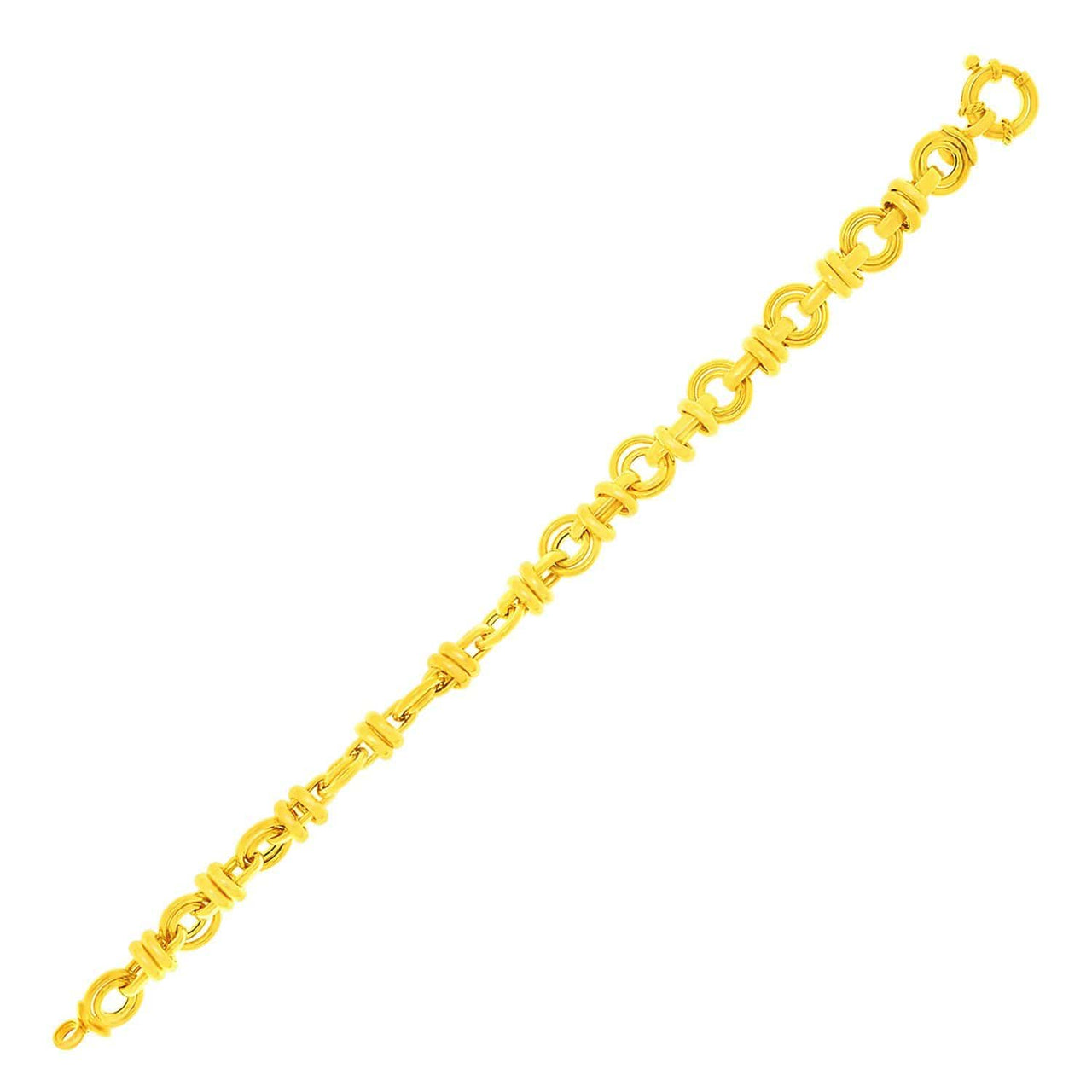 14k Yellow Gold Dual Round Link Interlaced Bracelet Bracelets Angelucci Jewelry   