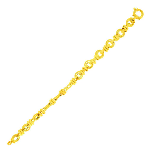 14k Yellow Gold Dual Round Link Interlaced Bracelet Bracelets Angelucci Jewelry   