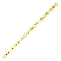 Thumbnail for Bracelet with Alternating Round and Oval Links in 14k Yellow Gold Bracelets Angelucci Jewelry   