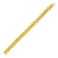 Thumbnail for Oval Link Bracelet with Link Details in 14k Yellow Gold Bracelets Angelucci Jewelry   