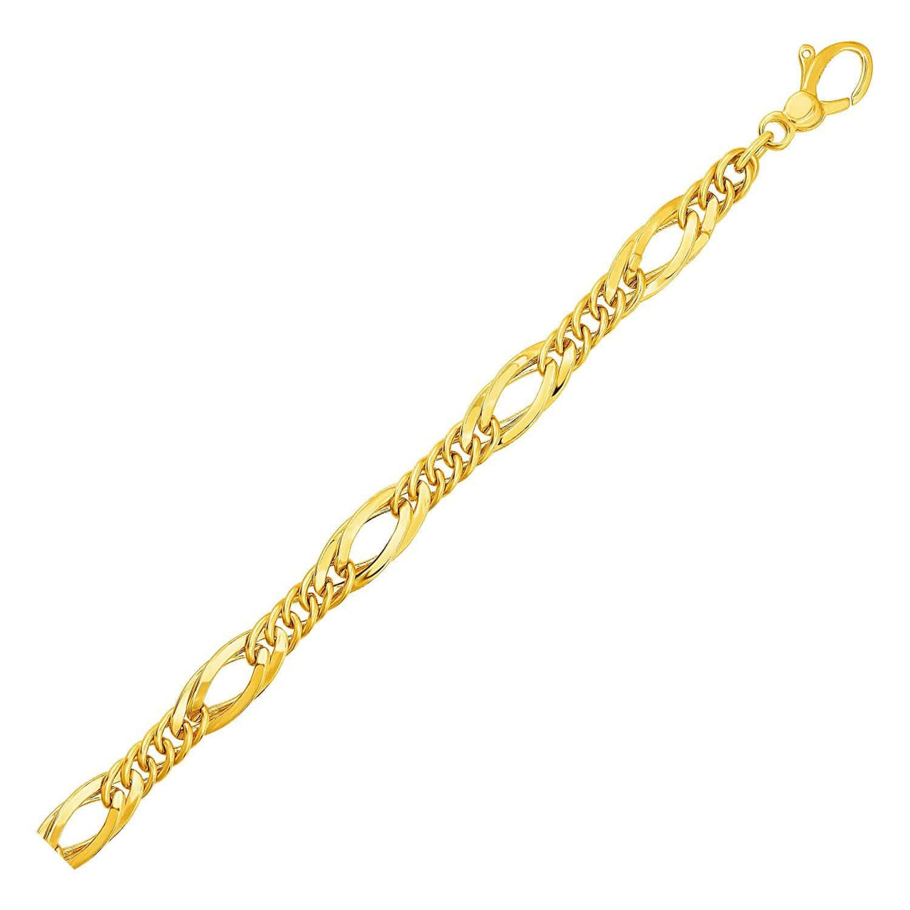 Twisted Oval Chain Bracelet in 14k Yellow Gold Bracelets Angelucci Jewelry   