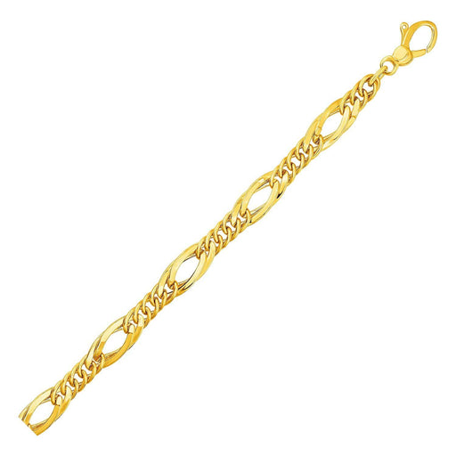 Twisted Oval Chain Bracelet in 14k Yellow Gold Bracelets Angelucci Jewelry   