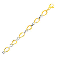 Thumbnail for Twisted Oval Chain Bracelet in 14k Two Tone Gold Bracelets Angelucci Jewelry   