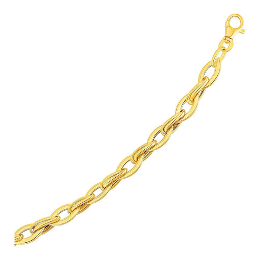 Marquise Link Bracelet in 14k Yellow Gold Bracelets Angelucci Jewelry   