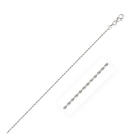 Thumbnail for 10k White Gold Solid Diamond Cut Rope Bracelet 1.5mm Bracelets Angelucci Jewelry   