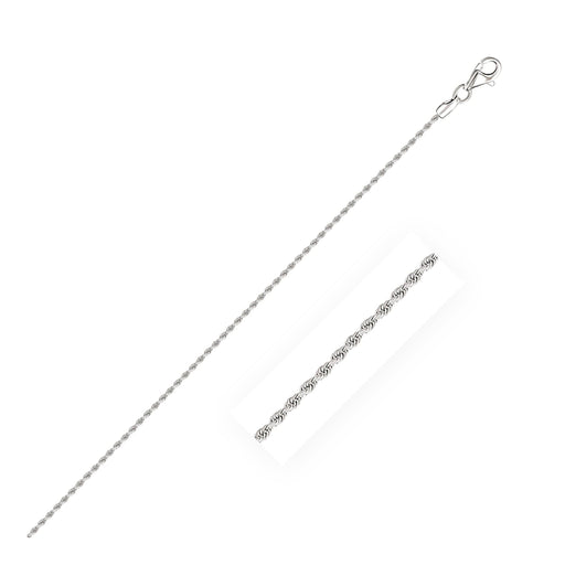 10k White Gold Solid Diamond Cut Rope Bracelet 1.5mm Bracelets Angelucci Jewelry   