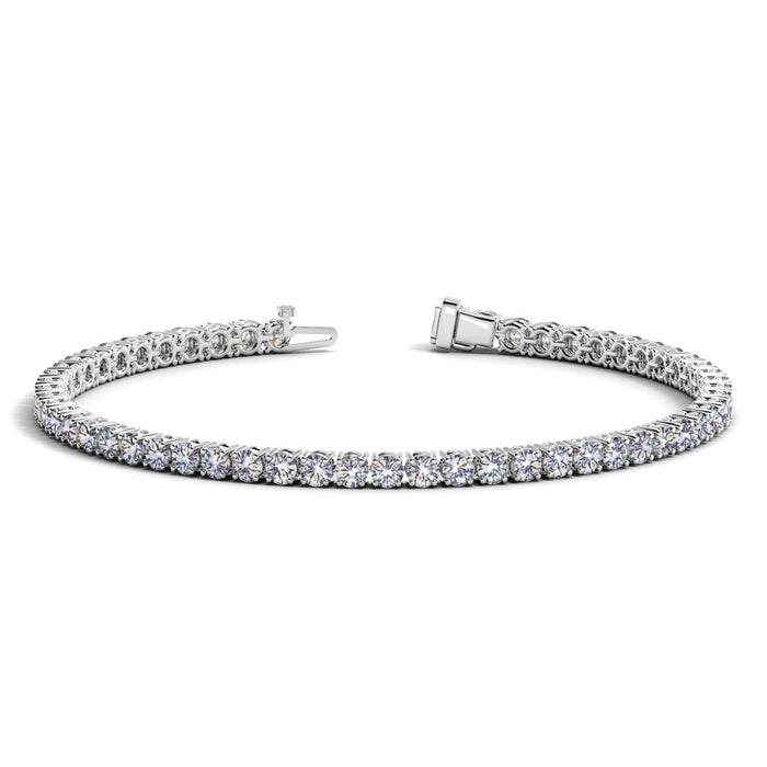 14k White Gold Round Diamond Tennis Bracelet (5 cttw) Bracelets Angelucci Jewelry   