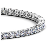 Thumbnail for 14k White Gold Round Diamond Tennis Bracelet (5 cttw) Bracelets Angelucci Jewelry   