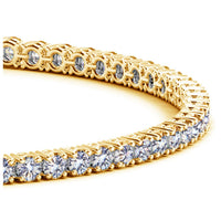 Thumbnail for 14k Yellow Gold Round Diamond Tennis Bracelet (4 cttw) Bracelets Angelucci Jewelry   