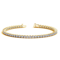 Thumbnail for 14k Yellow Gold Round Diamond Tennis Bracelet (5 cttw) Bracelets Angelucci Jewelry   