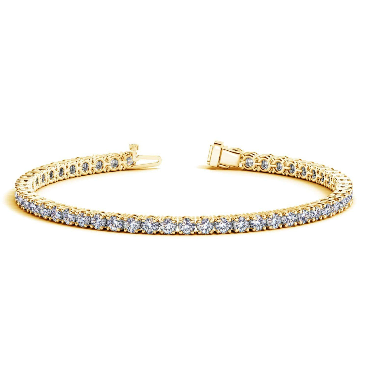 14k Yellow Gold Round Diamond Tennis Bracelet (6 cttw) Bracelets Angelucci Jewelry   
