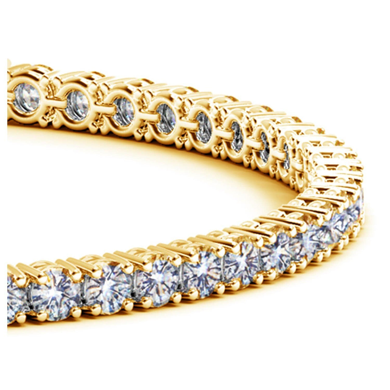 14k Yellow Gold Round Diamond Tennis Bracelet (6 cttw) Bracelets Angelucci Jewelry   