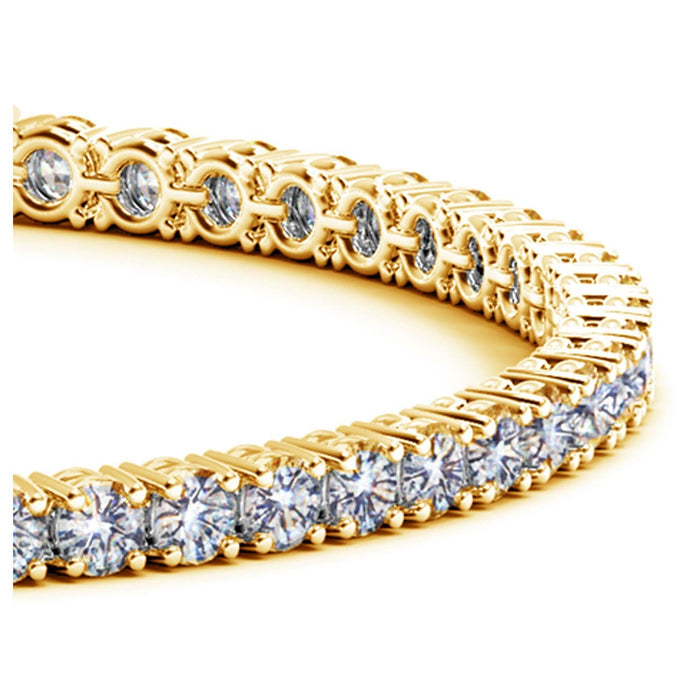 14k Yellow Gold Round Diamond Tennis Bracelet (6 cttw) Bracelets Angelucci Jewelry   