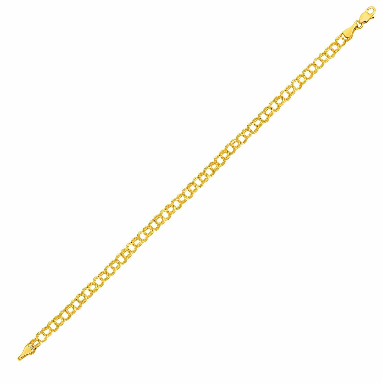 Round Link Charm Bracelet in 10k Yellow Gold Bracelets Angelucci Jewelry   