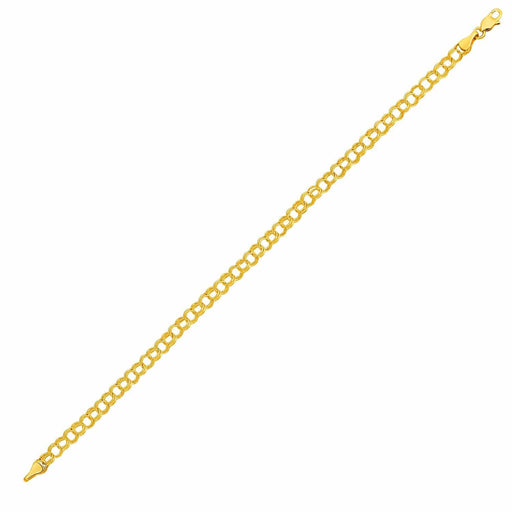 Round Link Charm Bracelet in 10k Yellow Gold Bracelets Angelucci Jewelry   