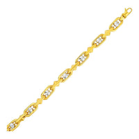 Thumbnail for Mens Bracelet with Geometric Details in 14k Two Tone Gold Bracelets Angelucci Jewelry   