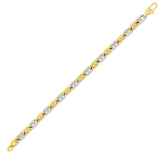 Mariner Link Bracelet in 14k Two-Tone Gold Bracelets Angelucci Jewelry   