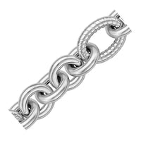 Thumbnail for Sterling Silver Oval Cable Style Stationed Chain Bracelet Bracelets Angelucci Jewelry   