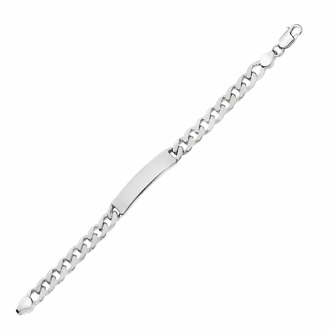 Sterling Silver ID Men's Bracelet with Curb Style Chain Bracelets Angelucci Jewelry   
