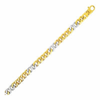 Thumbnail for Mens Twisted Link Bracelet in 14k Two Tone Gold Bracelets Angelucci Jewelry   