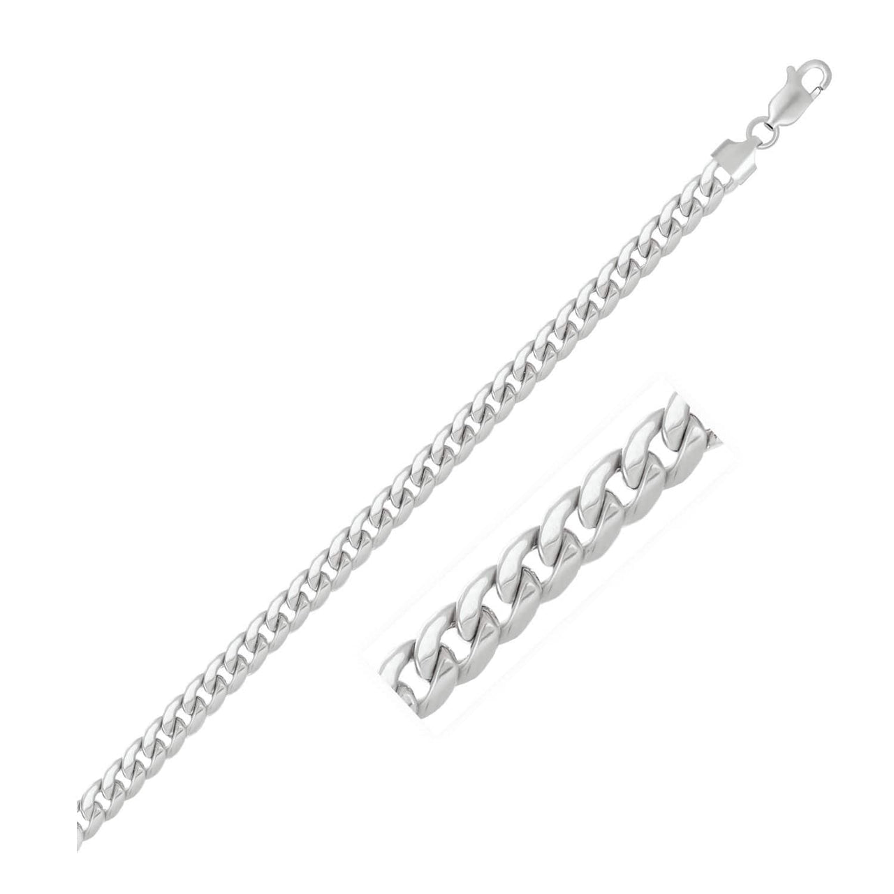 5.5mm 14k White Gold Light Miami Cuban Bracelet Bracelets Angelucci Jewelry   