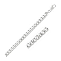 Thumbnail for 6.7mm 14k White Gold Light Miami Cuban Bracelet Bracelets Angelucci Jewelry   