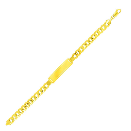14k Yellow Gold Men's ID Cuban Chain Bracelet Bracelets Angelucci Jewelry   