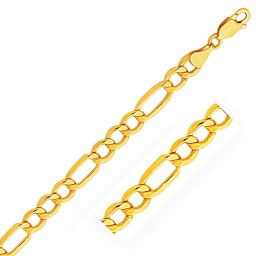 6.5mm 10k Yellow Gold Lite Figaro Bracelet Bracelets Angelucci Jewelry   