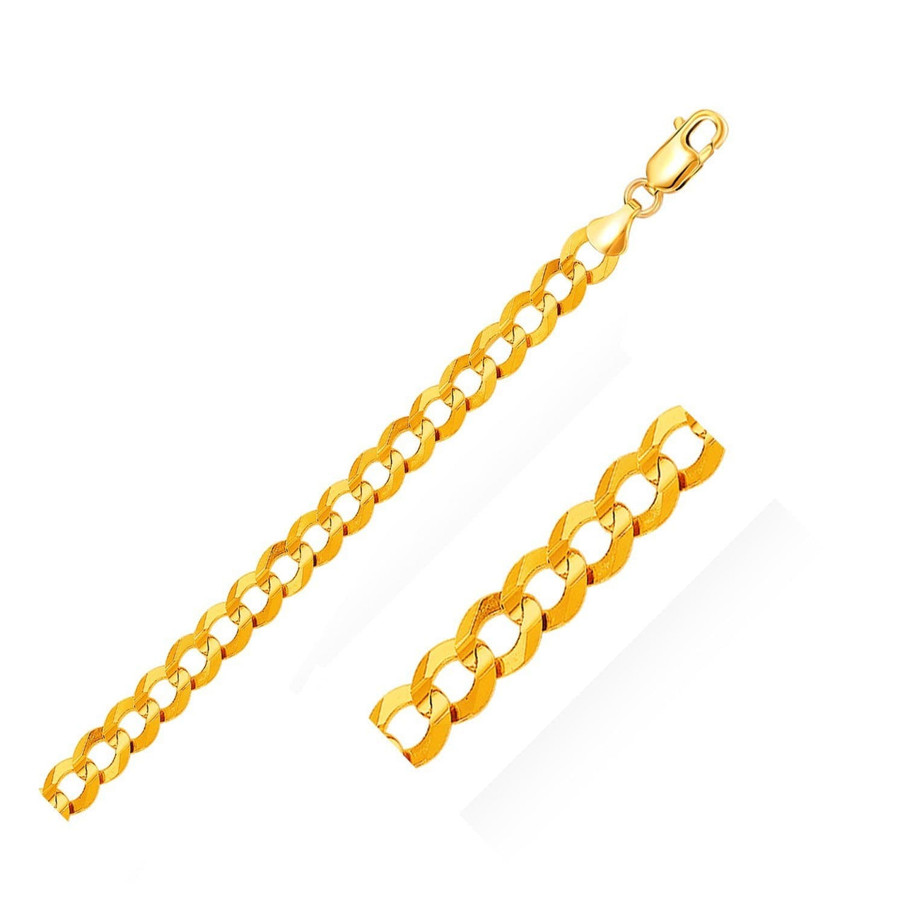 8.2mm 10k Yellow Gold Curb Bracelet Bracelets Angelucci Jewelry   