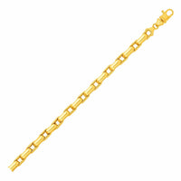 Thumbnail for Mens Polished Rectangular Link Bracelet in 14k Yellow Gold Bracelets Angelucci Jewelry   