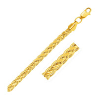 Thumbnail for 5.2mm 14k Yellow Gold Diamond Cut Round Franco Bracelet Bracelets Angelucci Jewelry   