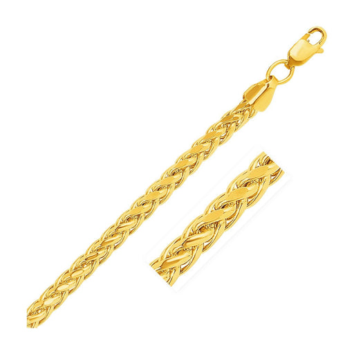 5.2mm 14k Yellow Gold Diamond Cut Round Franco Bracelet Bracelets Angelucci Jewelry   