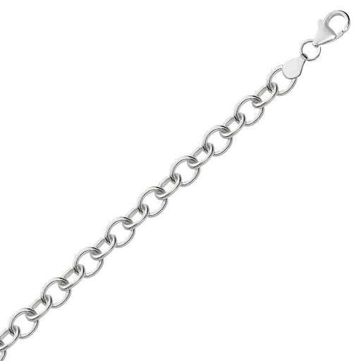Sterling Silver Rhodium Plated Fancy Charm Bracelet Bracelets Angelucci Jewelry   