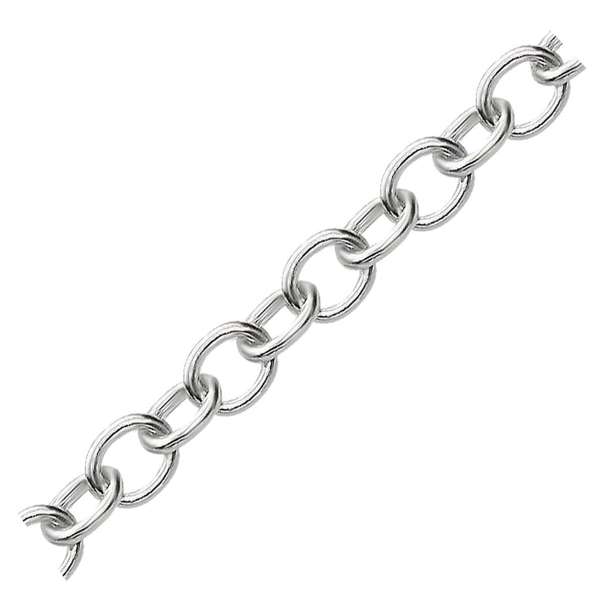 Sterling Silver Rhodium Plated Fancy Charm Bracelet Bracelets Angelucci Jewelry   