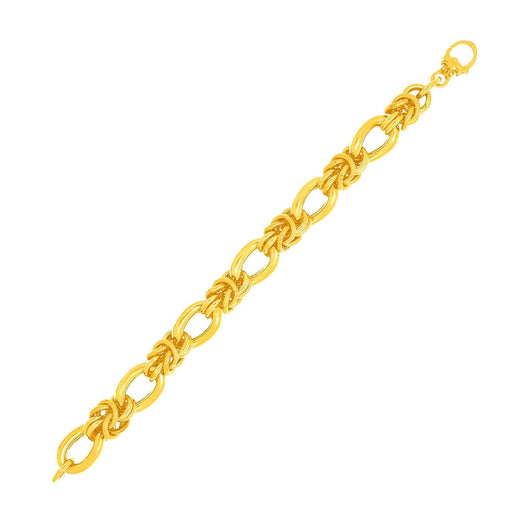 14k Yellow Gold Fancy Knotted Link Textured Bracelet Bracelets Angelucci Jewelry   