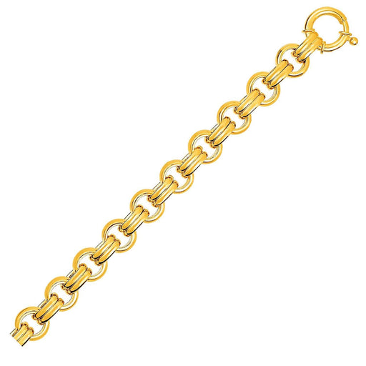 Double Link Bracelet in 14k Yellow Gold Bracelets Angelucci Jewelry   