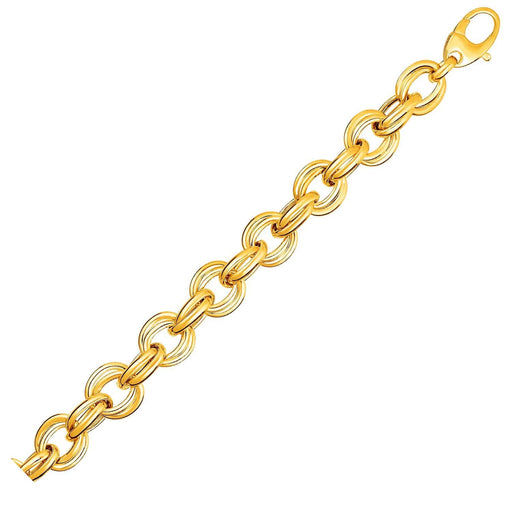 Twisted Double Link Bracelet in 14k Yellow Gold Bracelets Angelucci Jewelry   