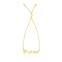 Thumbnail for 14k Yellow Gold FOREVER Ajustable Lariat Design Bracelet Bracelets Angelucci Jewelry   