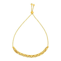 Thumbnail for Adjustable Round Link Chain Bracelet in 14k Yellow Gold Bracelets Angelucci Jewelry   