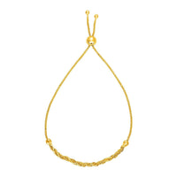 Thumbnail for Adjustable Textured Chain Bracelet in 14k Yellow Gold Bracelets Angelucci Jewelry   