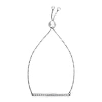 Thumbnail for Adjustable Bar Bracelet with Cubic Zirconia in Sterling Silver Bracelets Angelucci Jewelry   