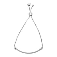 Thumbnail for Adjustable Bracelet with Textured Curved Bar in Sterling Silver Bracelets Angelucci Jewelry   