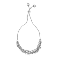 Thumbnail for Adjustable Multi-Strand Chain and Bead Bracelet in Sterling Silver Bracelets Angelucci Jewelry   