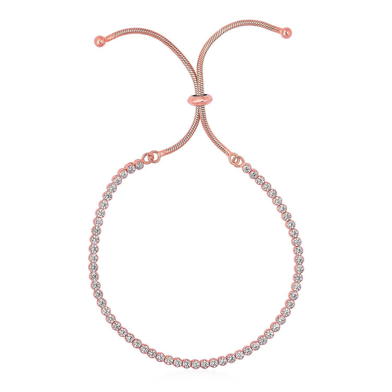 Adjustable Tennis Style Bracelet with Cubic Zirconia in Sterling Silver Bracelets Angelucci Jewelry   