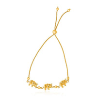 Thumbnail for 14k Yellow Gold Elephant Station Lariat Style Bracelet Bracelets Angelucci Jewelry   