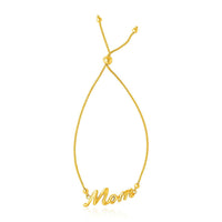 Thumbnail for 14k Yellow Gold MOM Style Lariat Bracelet Bracelets Angelucci Jewelry   