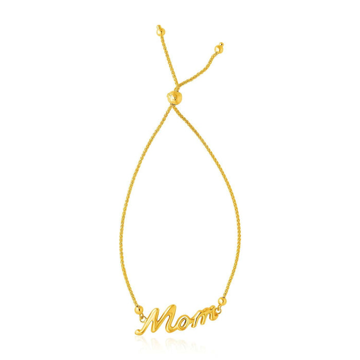 14k Yellow Gold MOM Style Lariat Bracelet Bracelets Angelucci Jewelry   